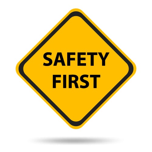 Safety first sign